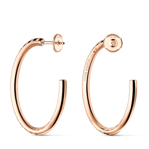 Le Damier de Louis Vuitton Large Hoops, Rose Gold and Diamonds in Jewellery's Categories Earrings collections by Louis Vuitton (Product zoom)