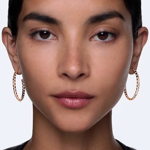 Le Damier de Louis Vuitton Large Hoops, Rose Gold and Diamonds in Jewellery's Categories Earrings collections by Louis Vuitton (Product zoom)