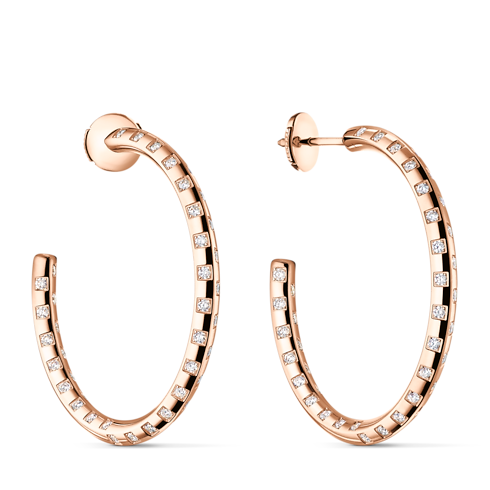Le Damier de Louis Vuitton Large Hoops, Rose Gold and Diamonds in Jewellery's Categories Earrings collections by Louis Vuitton (Product zoom)