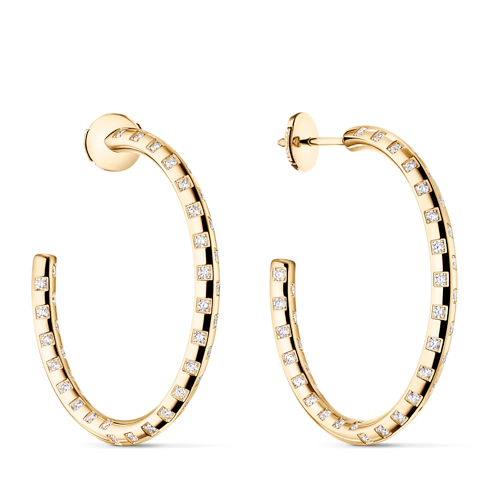 Le Damier de Louis Vuitton Large Hoops, Yellow Gold and Diamonds in Jewellery's Categories Earrings collections by Louis Vuitton (Product zoom)