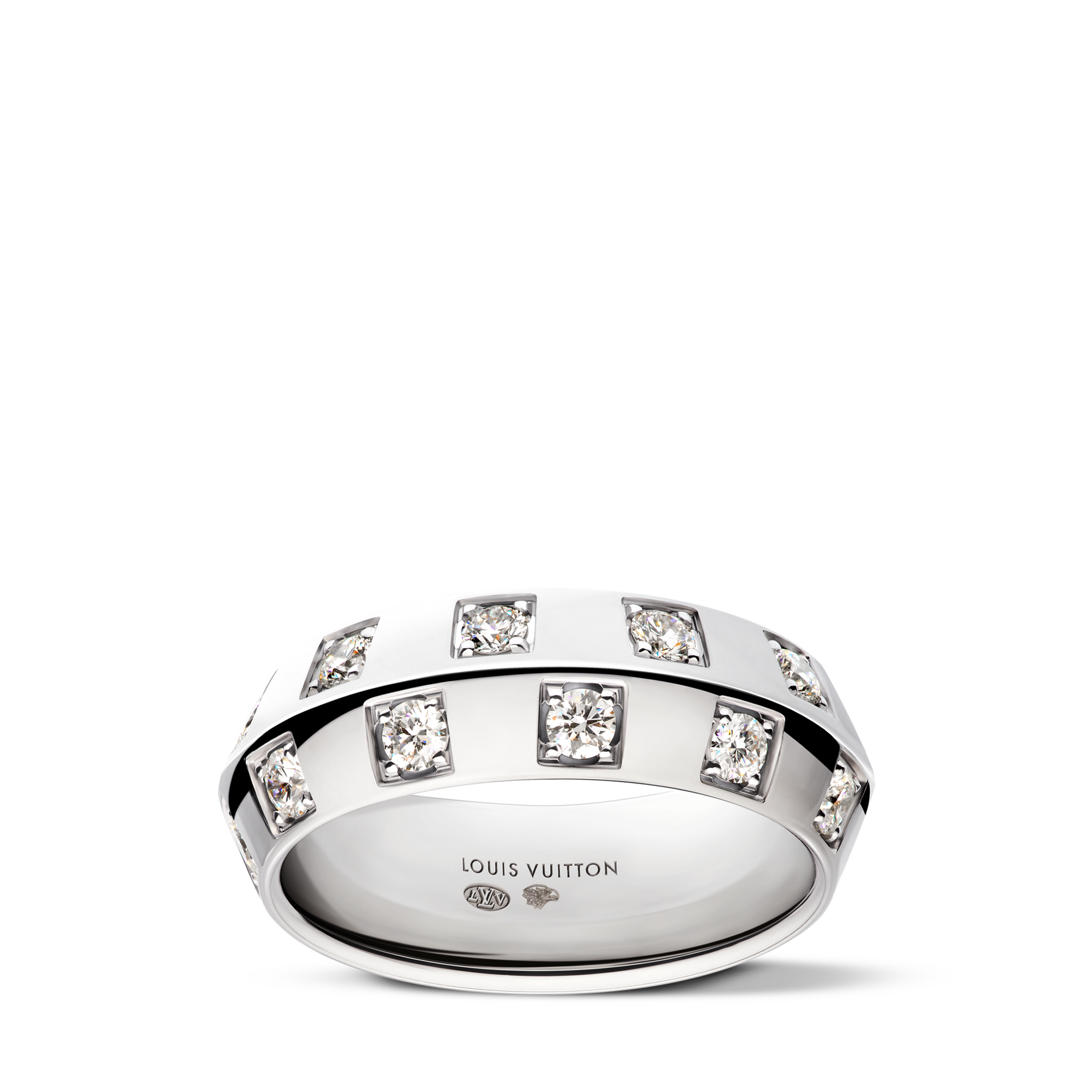 Le Damier de Louis Vuitton Large Ring, White Gold and Diamonds  in Jewellery