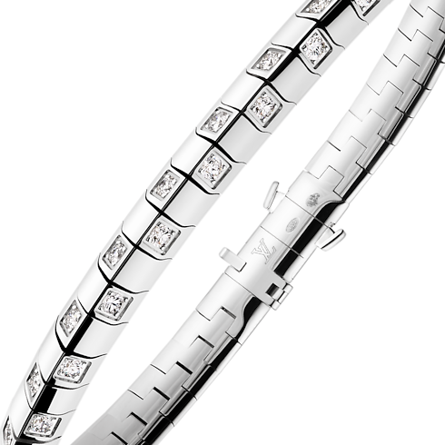 Le Damier de Louis Vuitton Medium Bracelet, White Gold and Diamonds in Jewellery's Categories Bracelets collections by Louis Vuitton (Product zoom)