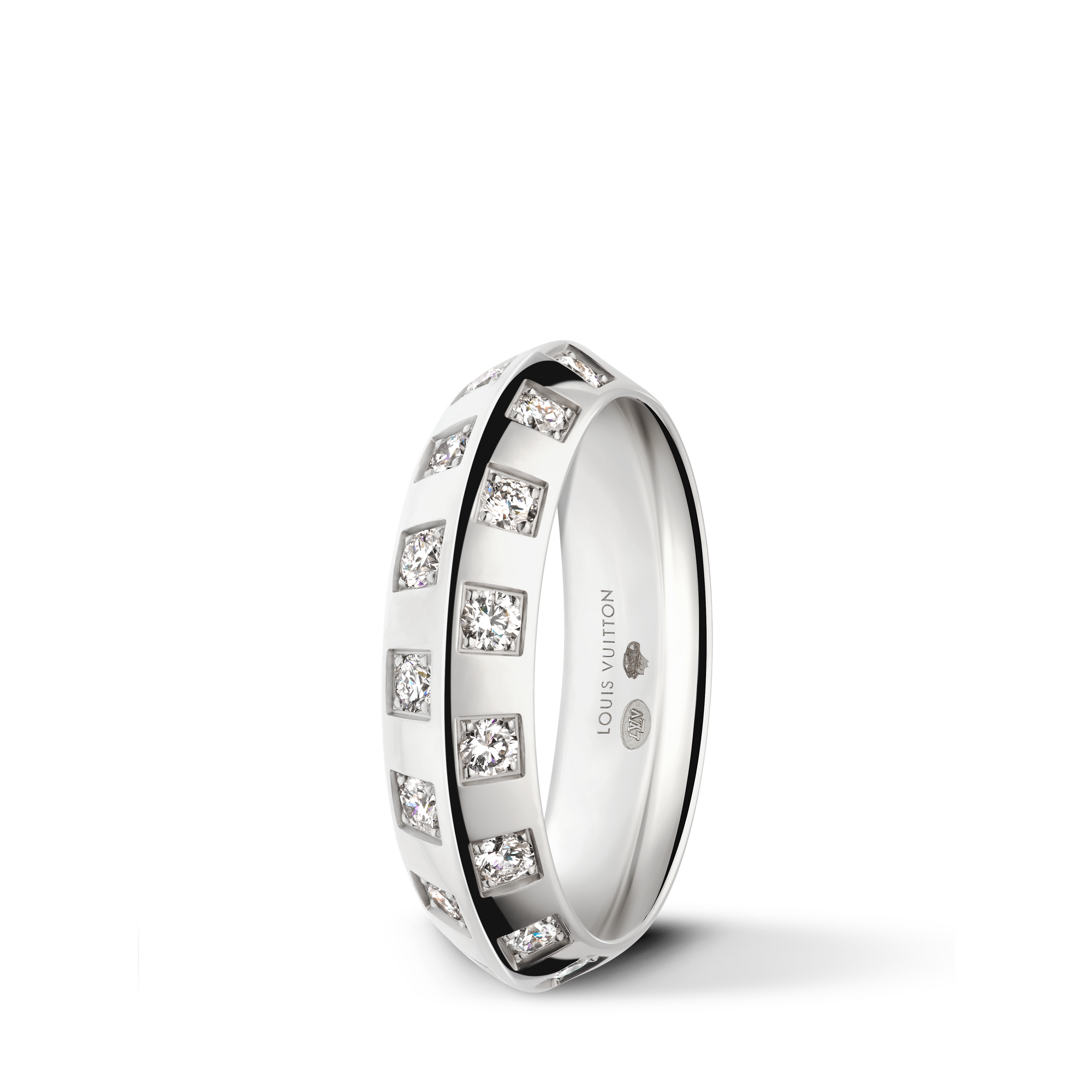 Le Damier de Louis Vuitton Medium Ring, White Gold and Diamonds  in Jewellery
