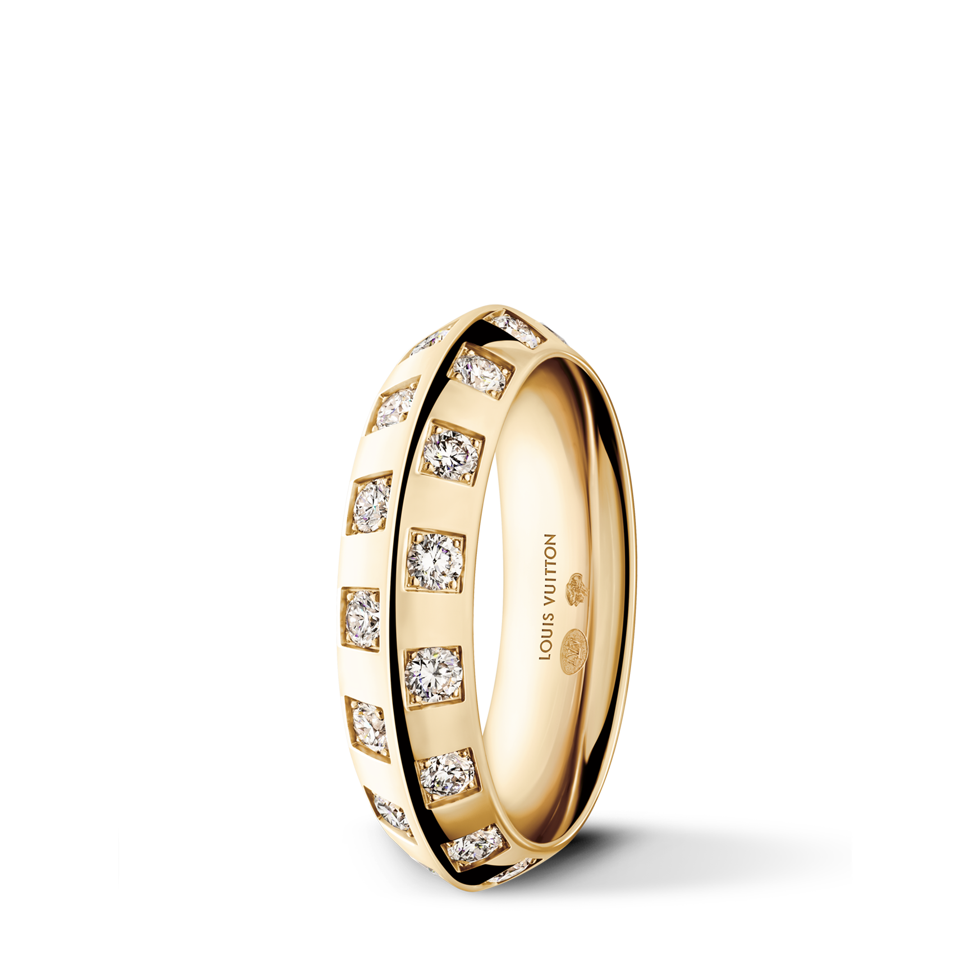 Le Damier de Louis Vuitton Medium Ring, Yellow Gold and Diamonds  in Jewellery