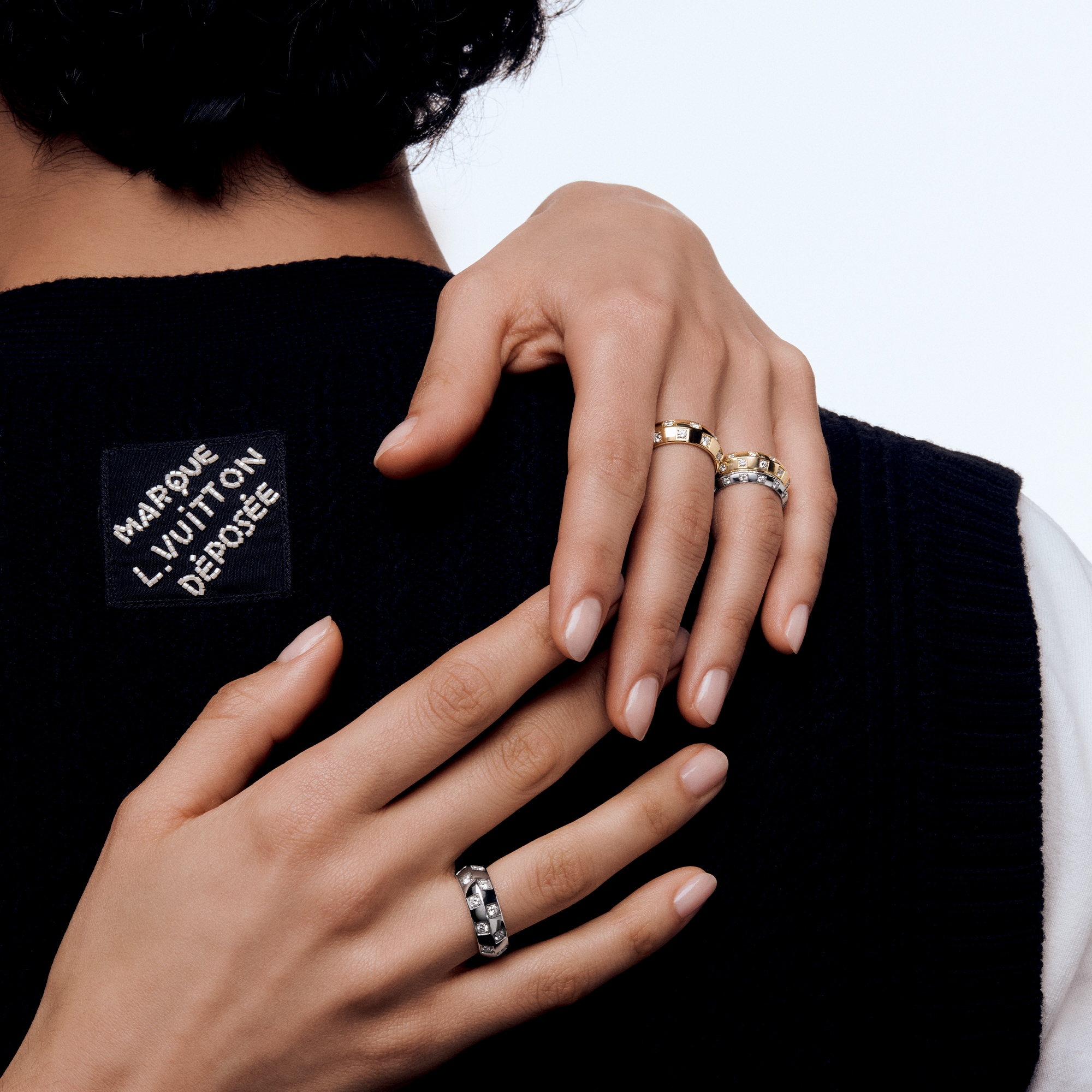 Le Damier de Louis Vuitton Small Ring, White Gold and Diamonds  in Les Extraordinaires
