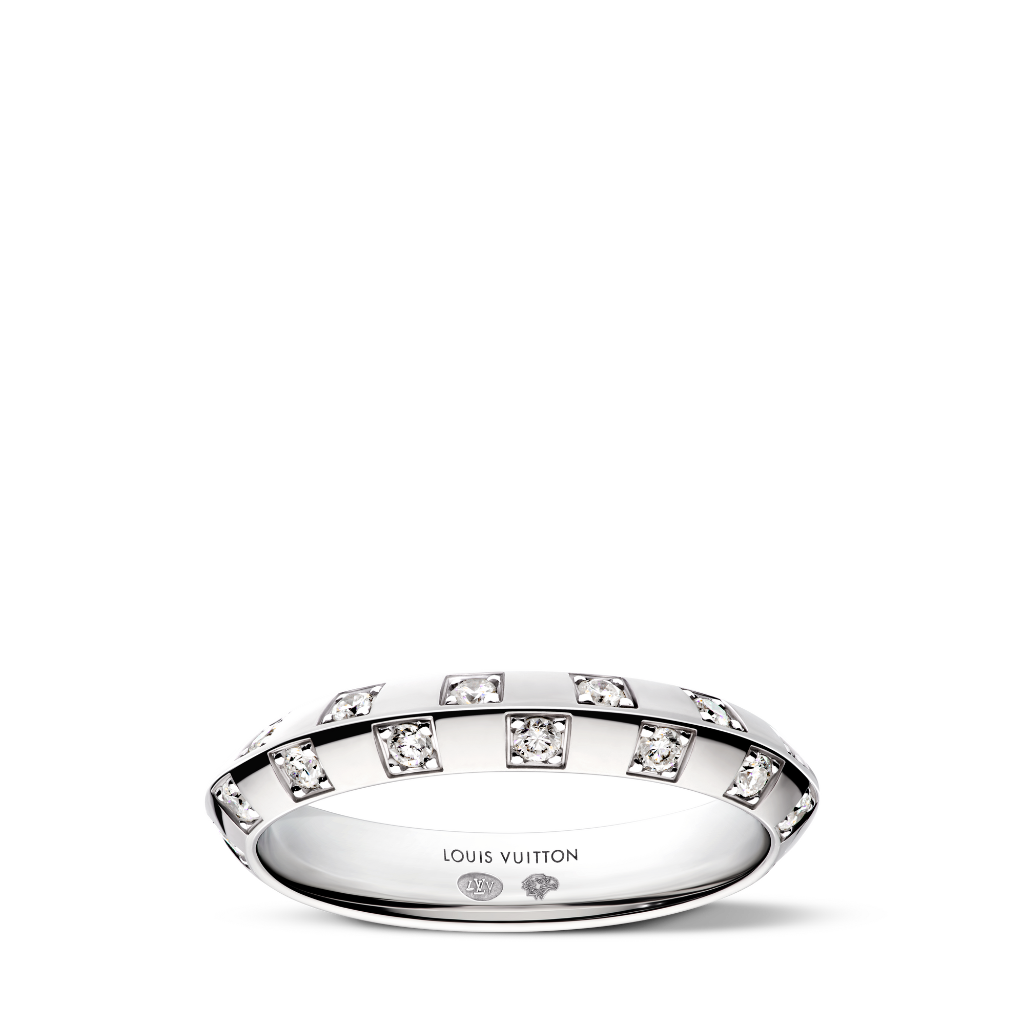 Le Damier de Louis Vuitton Small Ring, White Gold and Diamonds  in Les Extraordinaires