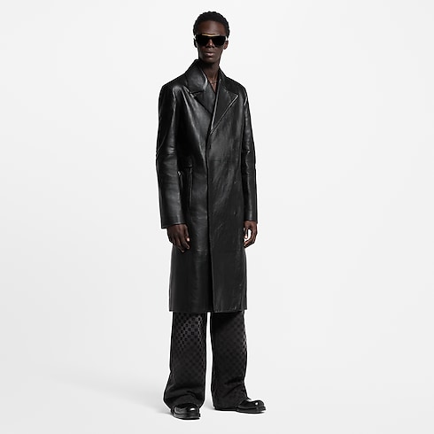 Leather Double-Breasted Coat in Men's Ready-to-Wear Outerwear and Coats collections by Louis Vuitton (Product zoom)