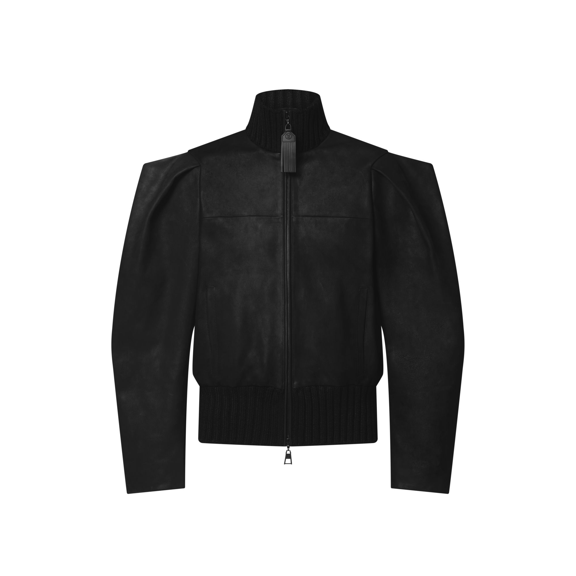 Leather Jacket W/ Shoulder Pleat Dtl  in Women
