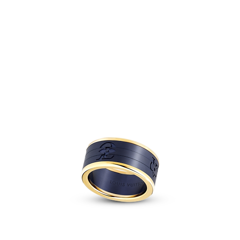 Les Gastons Vuitton Puzzle Ring, Yellow Gold and Blue Titanium in Jewellery's Categories Rings collections by Louis Vuitton (Product zoom)