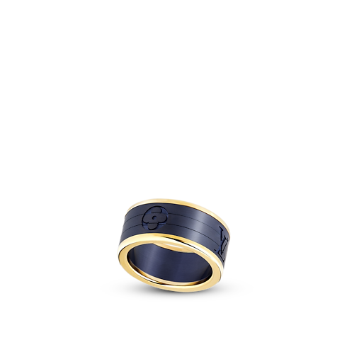 Les Gastons Vuitton Puzzle Ring, Yellow Gold and Blue Titanium in Jewellery's Categories Rings collections by Louis Vuitton (Product zoom)