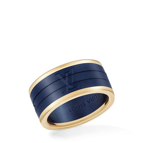Les Gastons Vuitton Puzzle Ring, Yellow Gold and Blue Titanium in Jewellery's Categories Rings collections by Louis Vuitton (Product zoom)