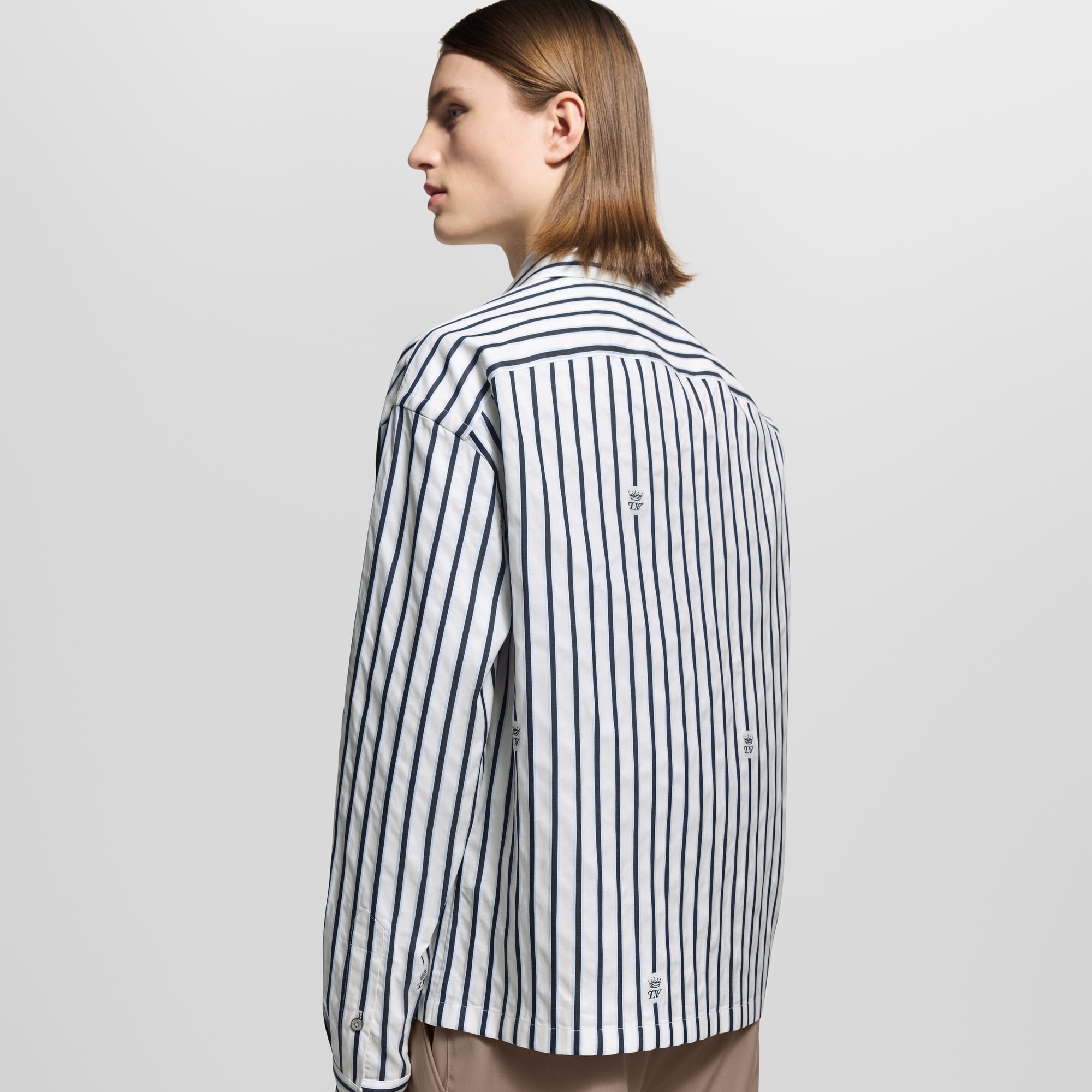 Long-Sleeved Zip-Up Shirt  in Men