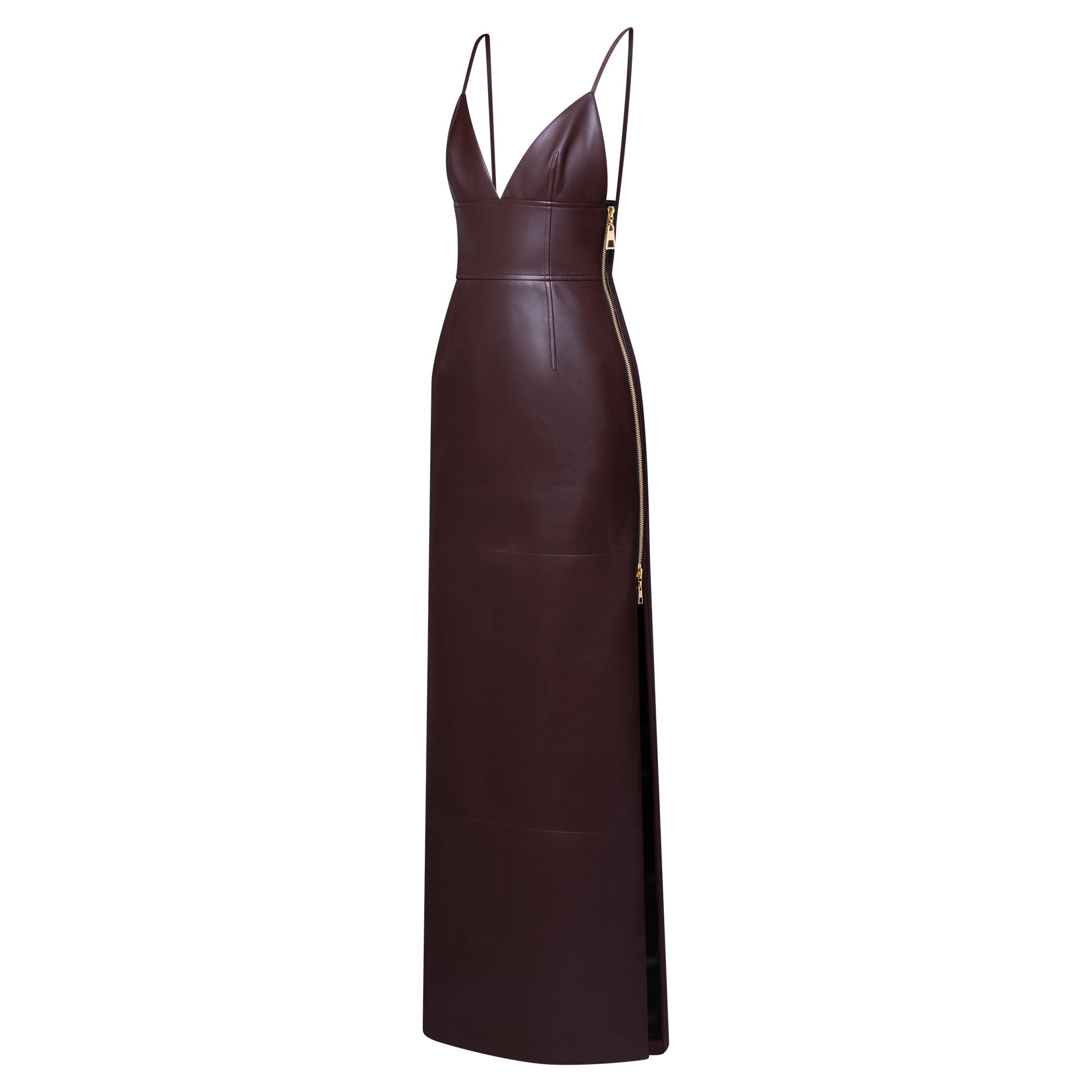 Long V-Neck Zipped Dress  in Women