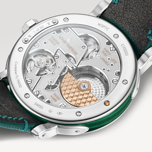 Louis Vuitton Escale, Automatic, 40mm, Platinum and malachite in Watches's Watches Collections Louis Vuitton Escale collections by Louis Vuitton (Product zoom)