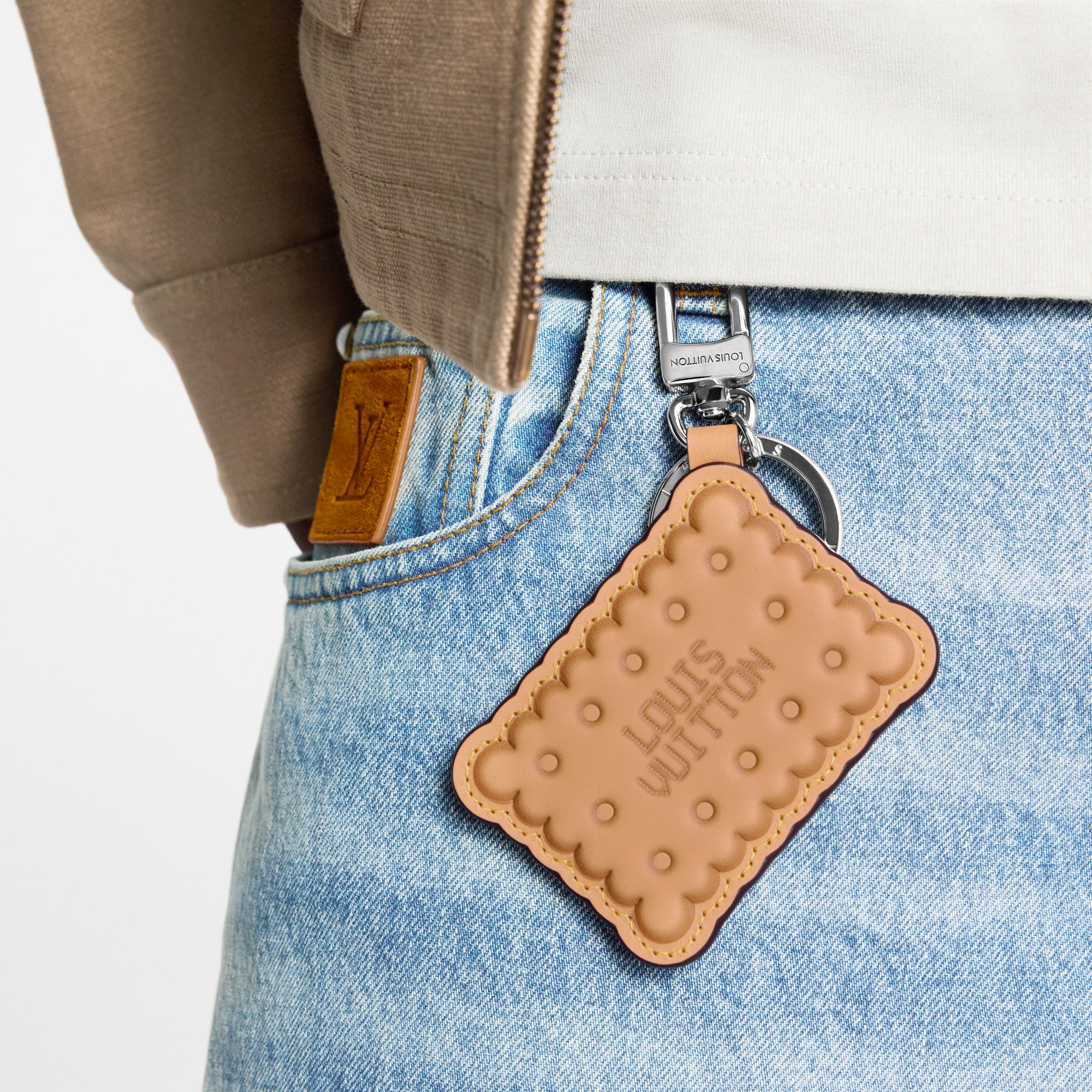 LV Biscuit Key Holder and Bag Charm . in Men