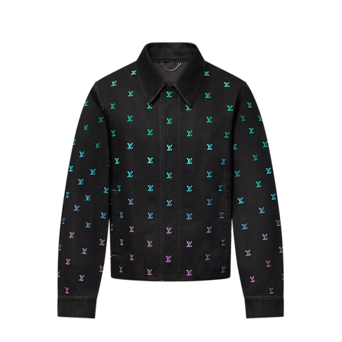 LV Blason Gradient Embroidered Denim Coach Jacket in Men's Ready-to-Wear Outerwear and Coats collections by Louis Vuitton (Product zoom)
