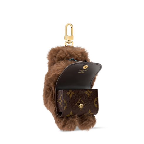 LV Cute Teddy Bear Bag Charm side view