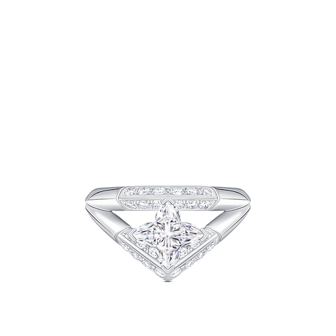 LV Diamonds Pavé Double Ring, LV Monogram Star Cut in Jewellery's Collections LV Diamonds collections by Louis Vuitton (Product zoom)