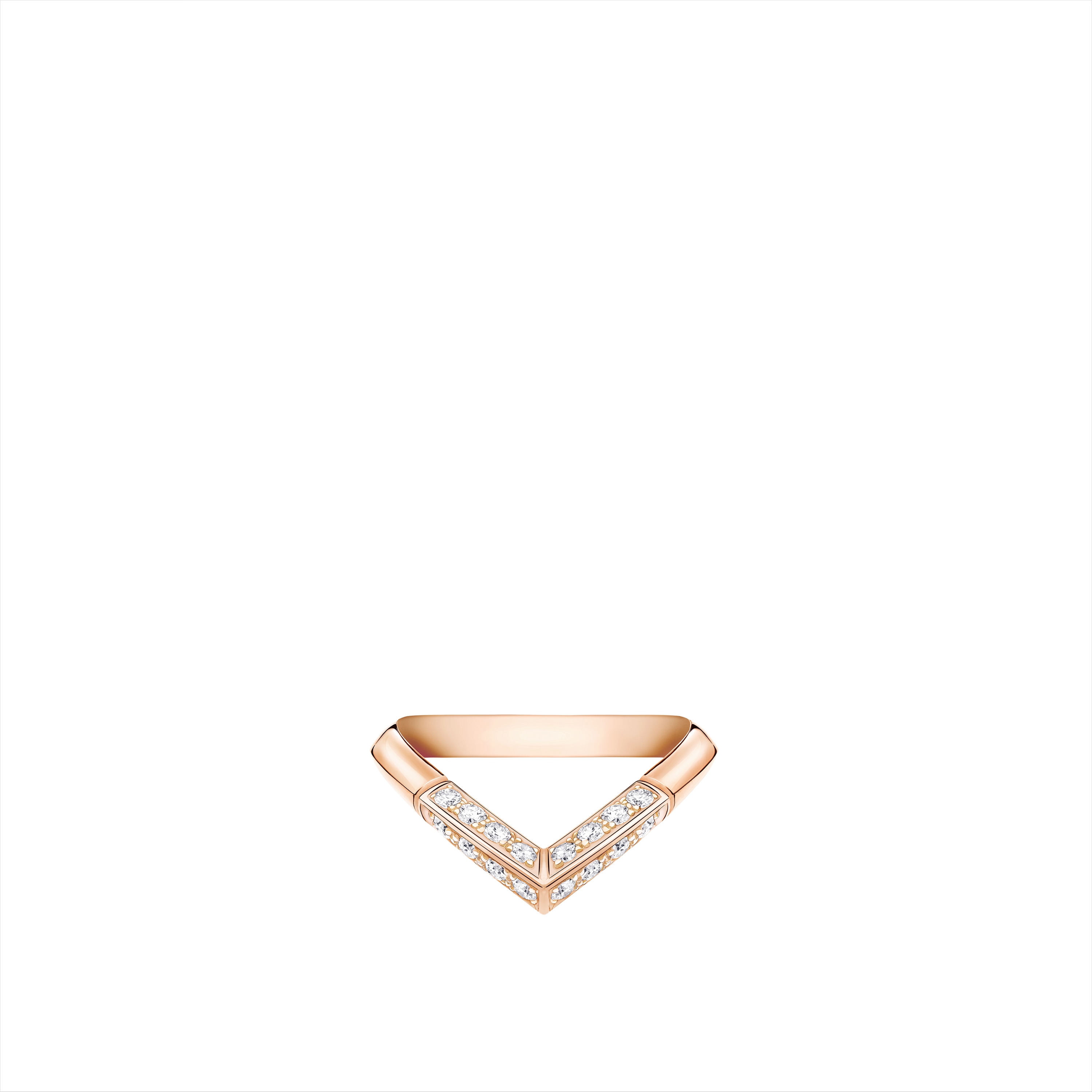 LV Diamonds Pavé V Ring, Pink Gold  in Jewellery