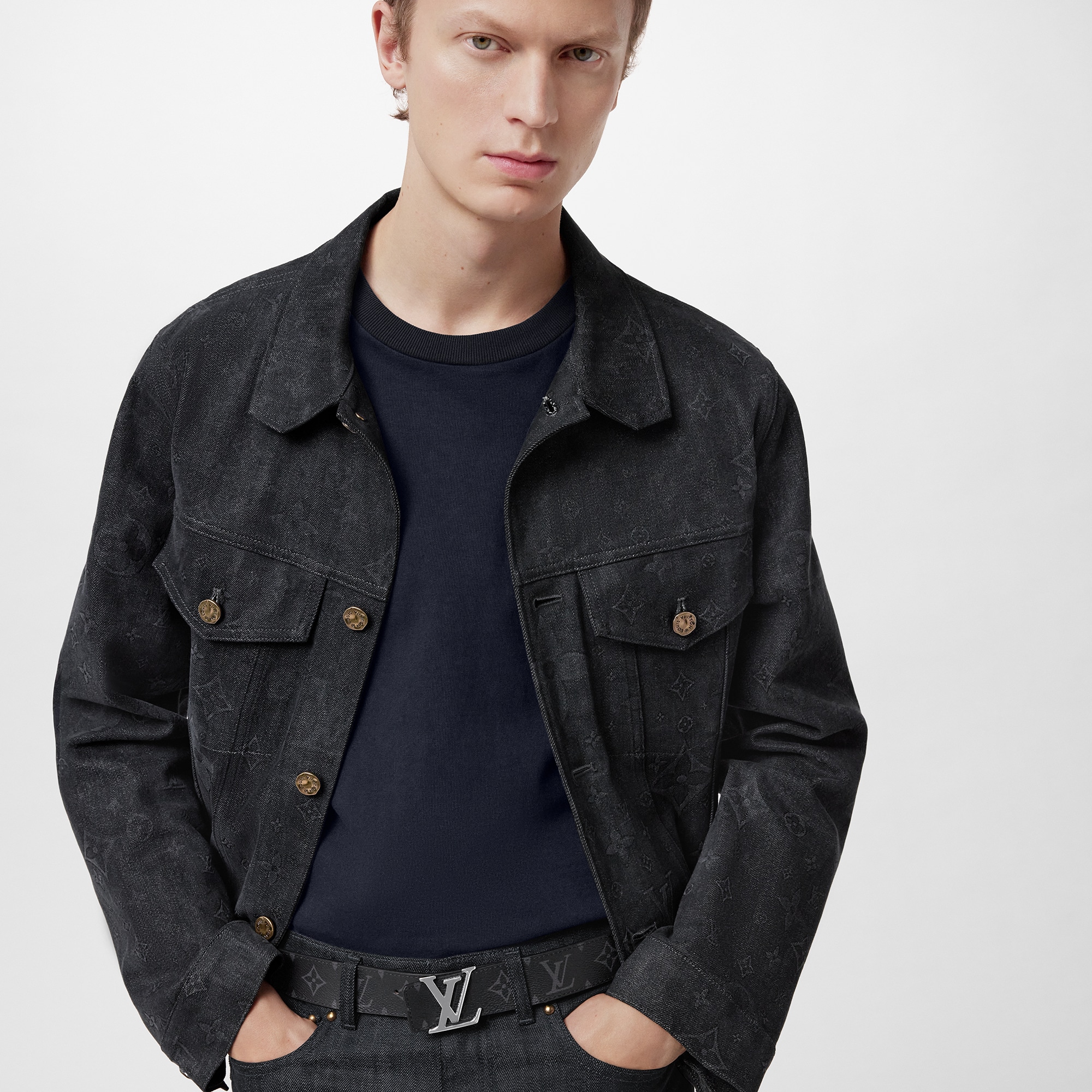 LV Initiales 35mm Reversible Belt Monogram Eclipse in Men