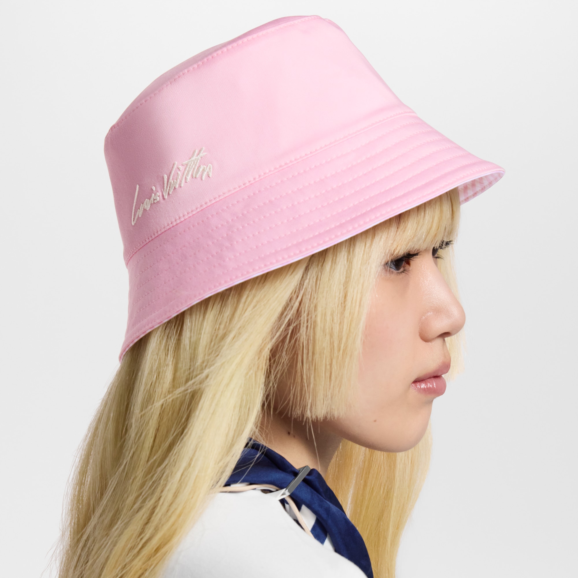 LV League Striped Bucket Hat . in Women