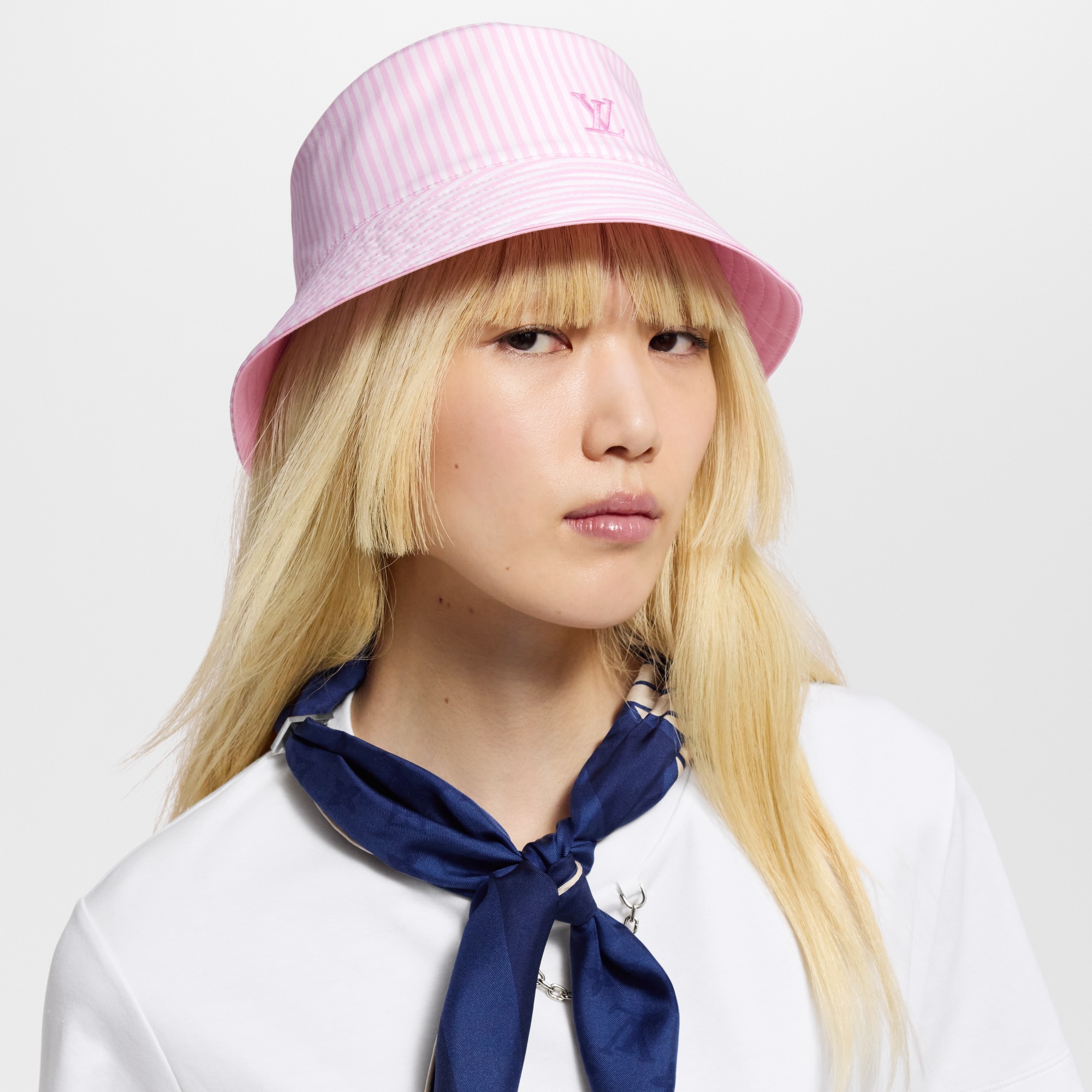 LV League Striped Bucket Hat . in Women