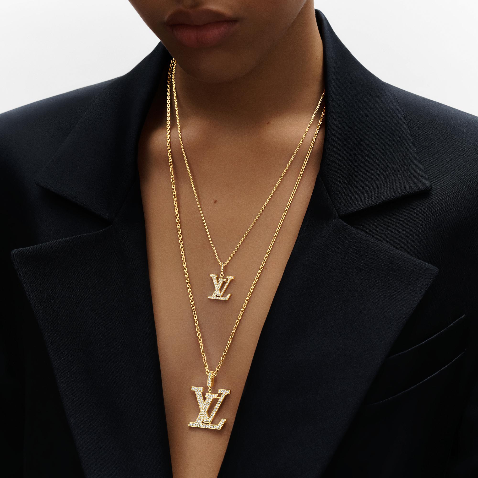 LV Medium Pendant, Yellow Gold And Diamonds  in Jewellery