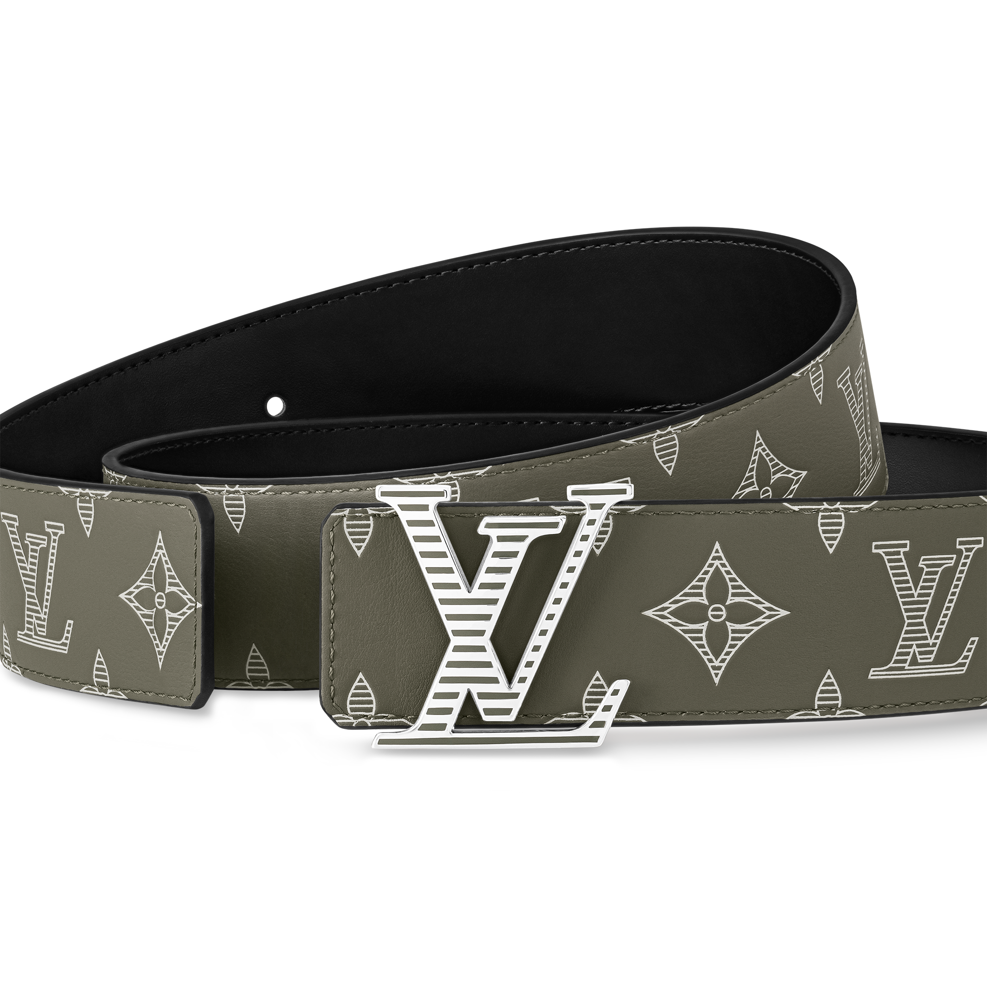 LV Shadow 40mm Reversible Belt Monogram Shadow in Men