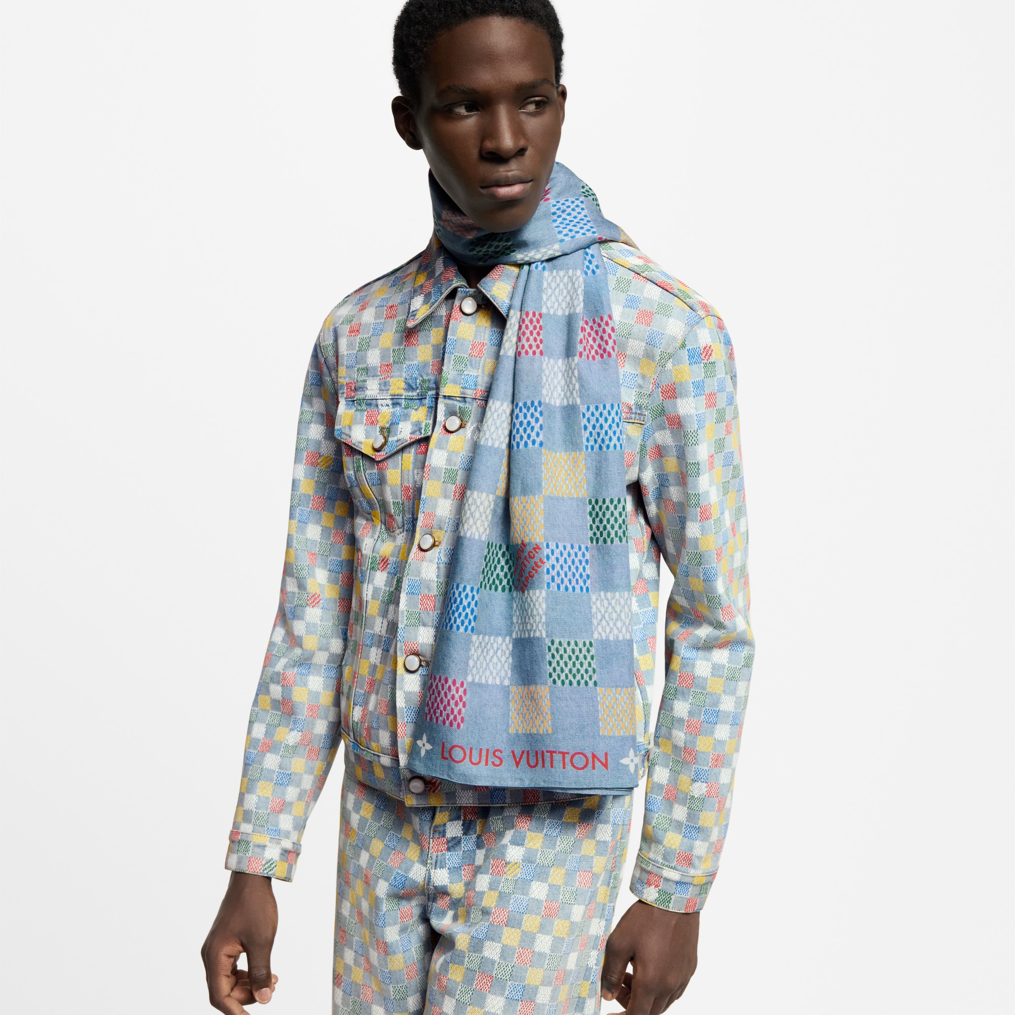 LV Vers Damier Denim Stole . in Men