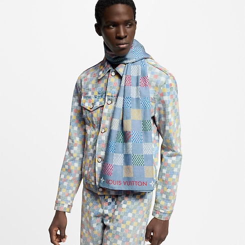 LV Vers Damier Denim Stole . in Men's Accessories Scarves collections by Louis Vuitton (Product zoom)