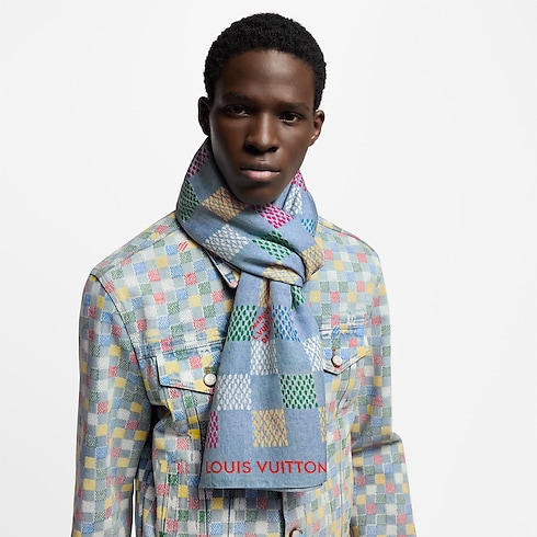 LV Vers Damier Denim Stole . in Men's Accessories Scarves collections by Louis Vuitton (Product zoom)