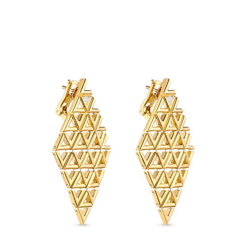 LV Volt Mesh Earrings, Yellow Gold And Diamonds in Jewellery's Categories All Fine Jewellery collections by Louis Vuitton (Product zoom)