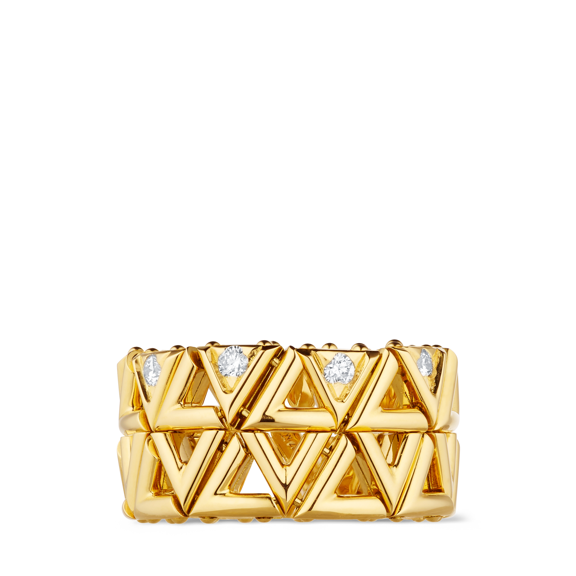 LV Volt Mesh Ring, Yellow Gold And Diamonds  in Jewellery