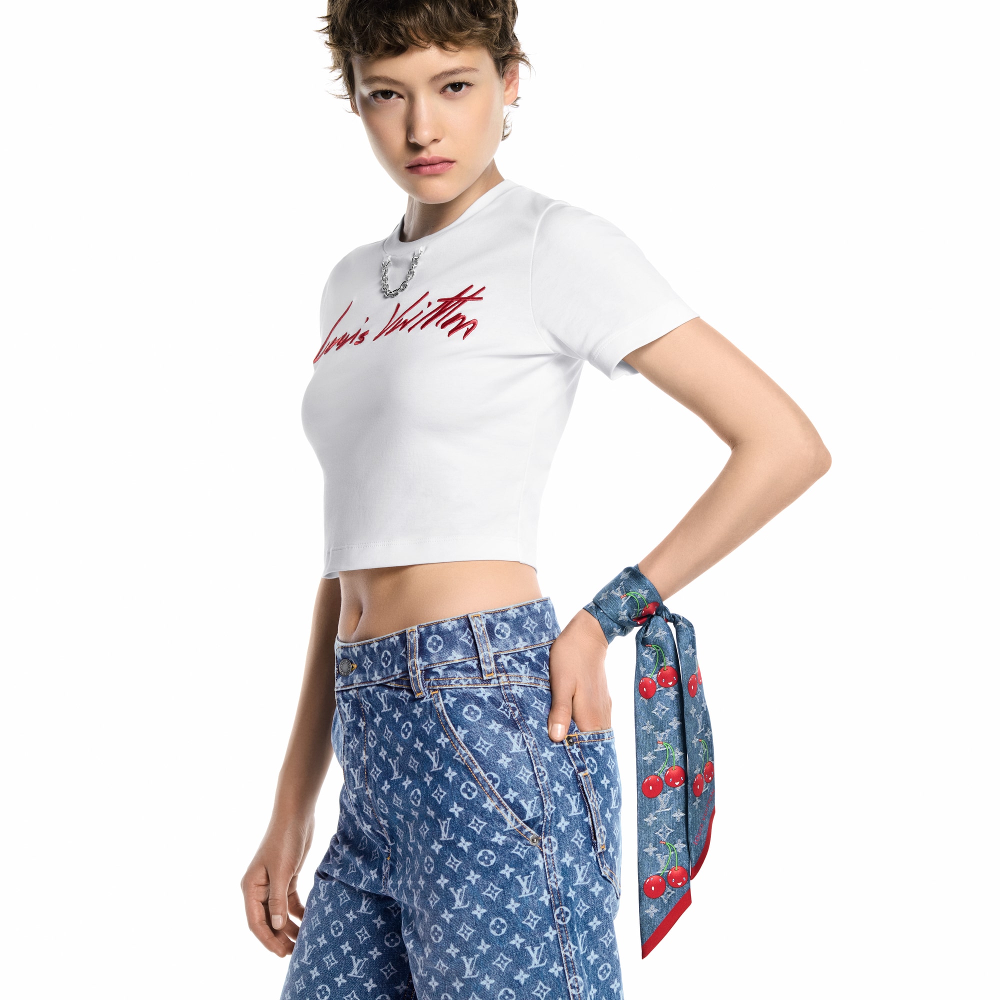 LV x TM Denim Cerise Bandeau . in Women