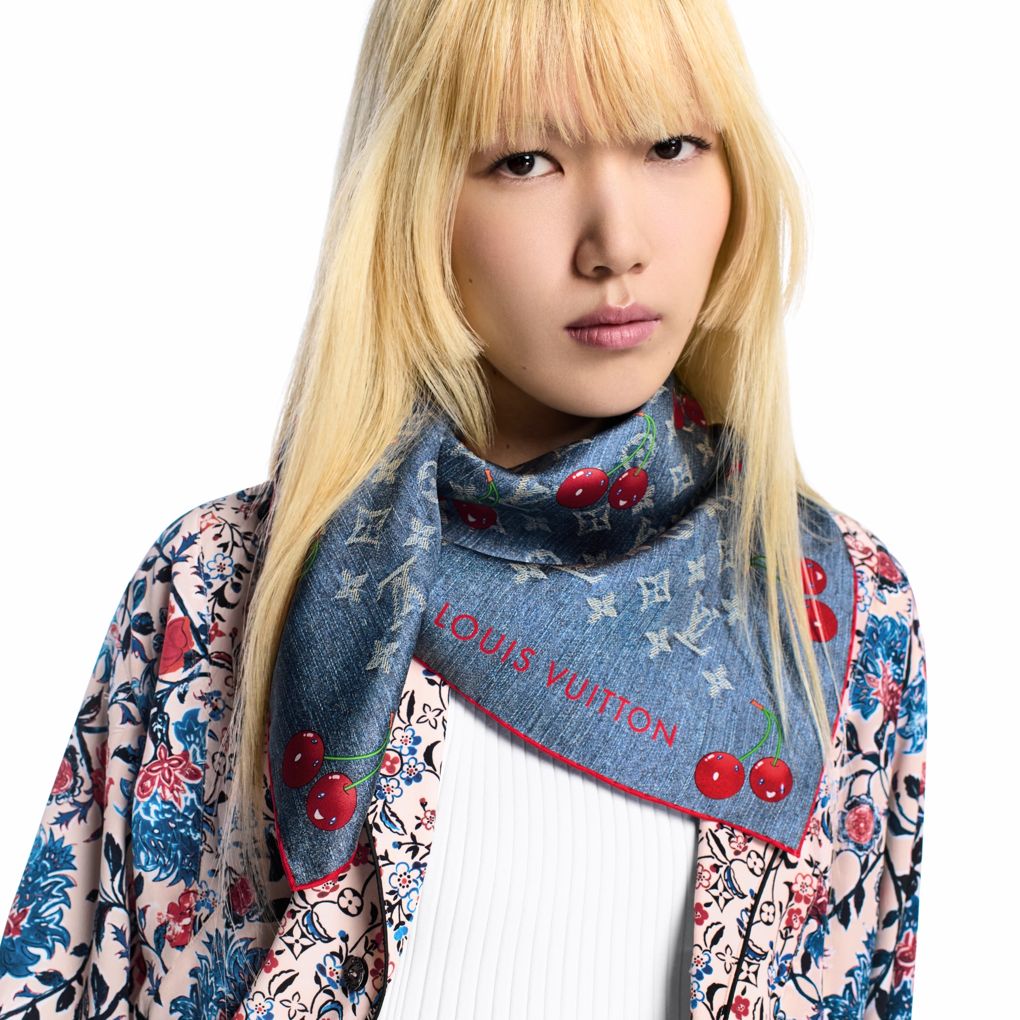 LV x TM Denim Cerise Square 90 . in Women