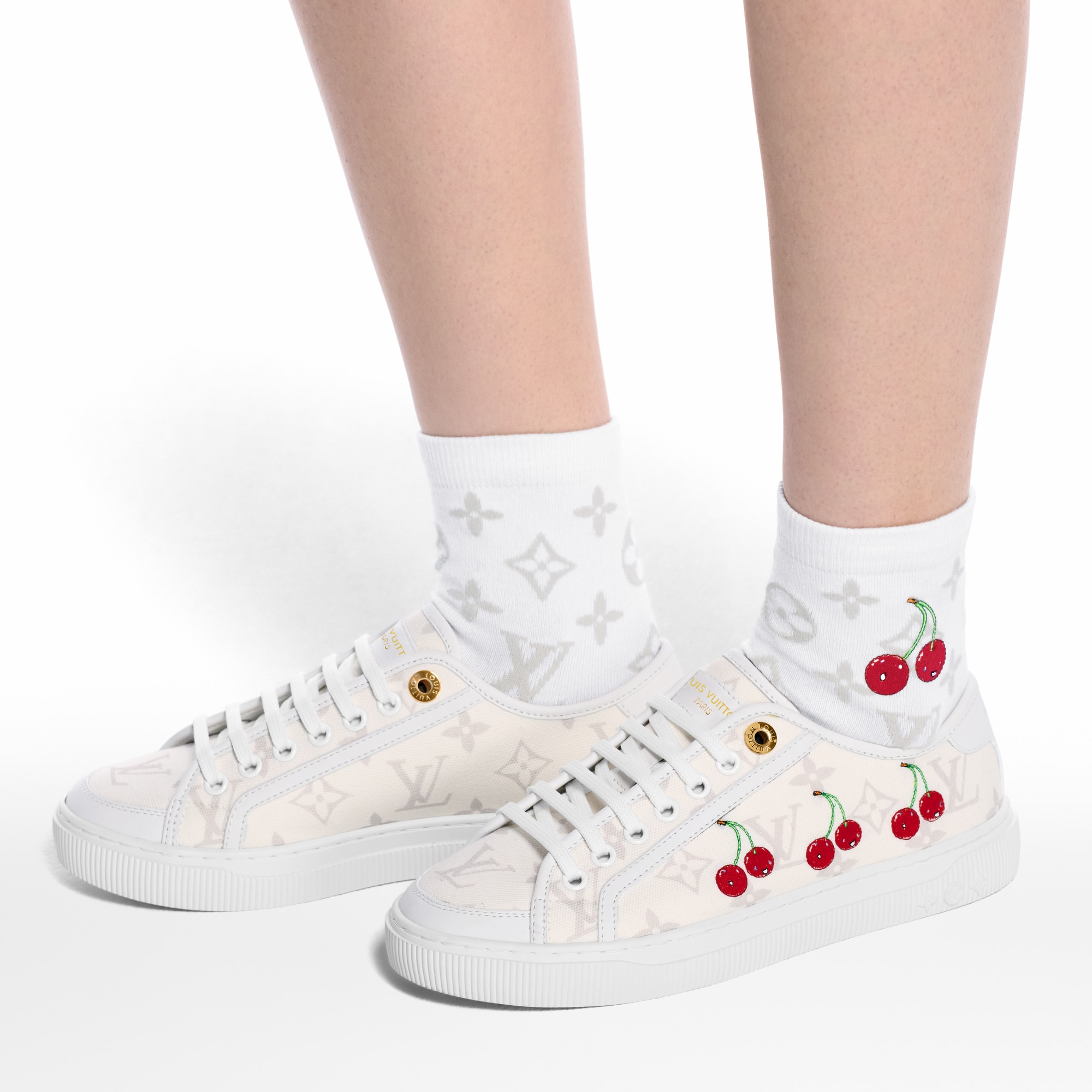LV x TM Monogram Cerise Socks . in Women