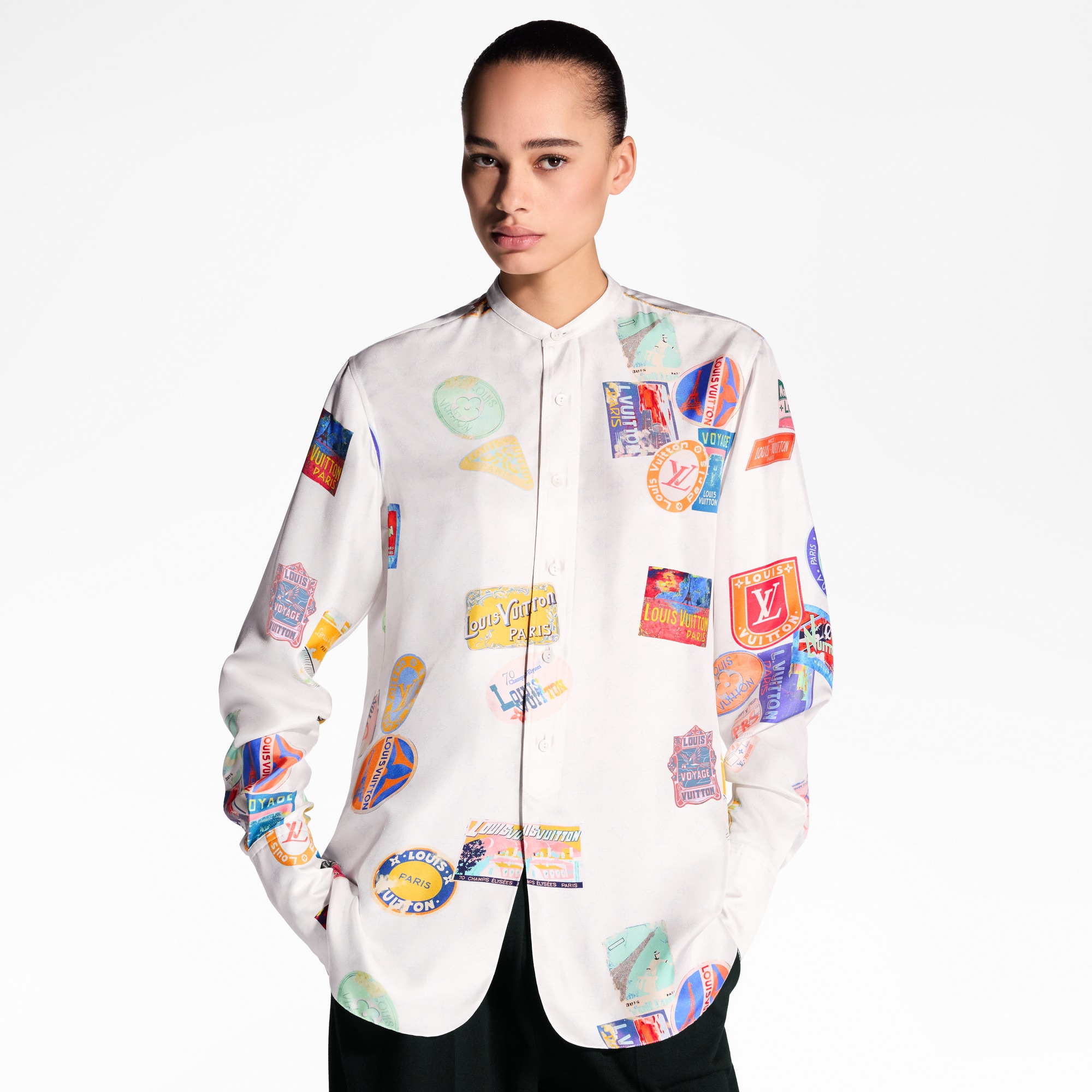 Mahina Patch Silk Shirt  in Women