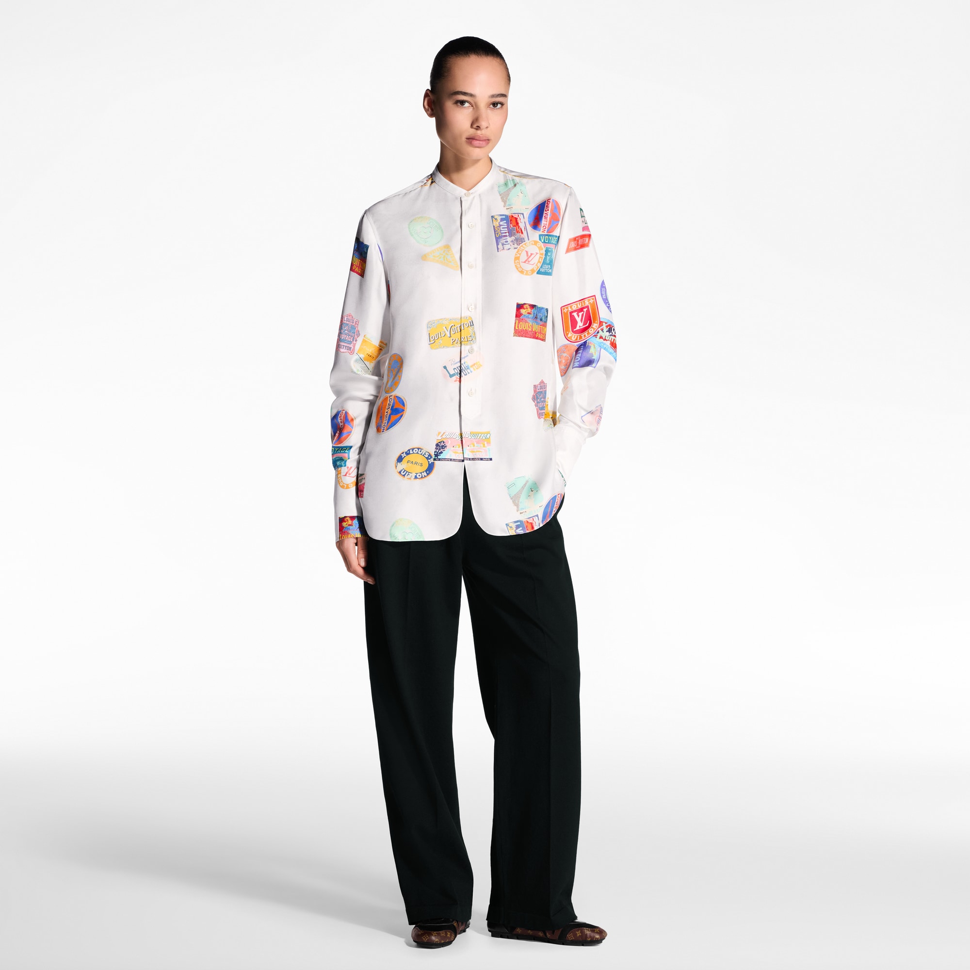 Mahina Patch Silk Shirt  in Women