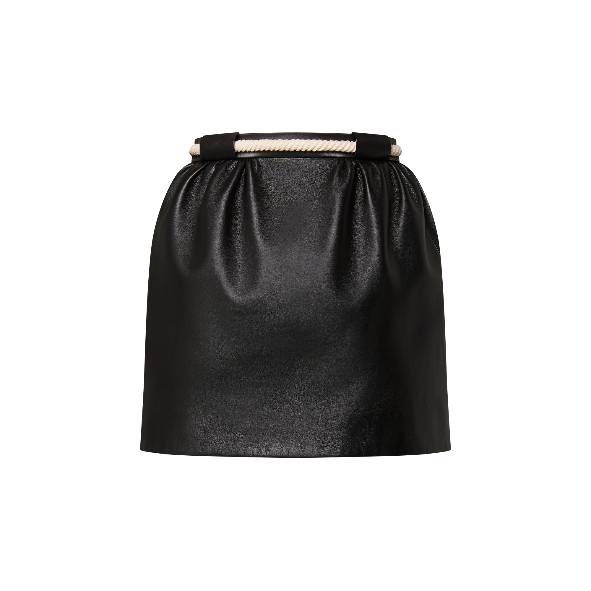 Mini Leather Skirt W/ Rope Belt  in Women
