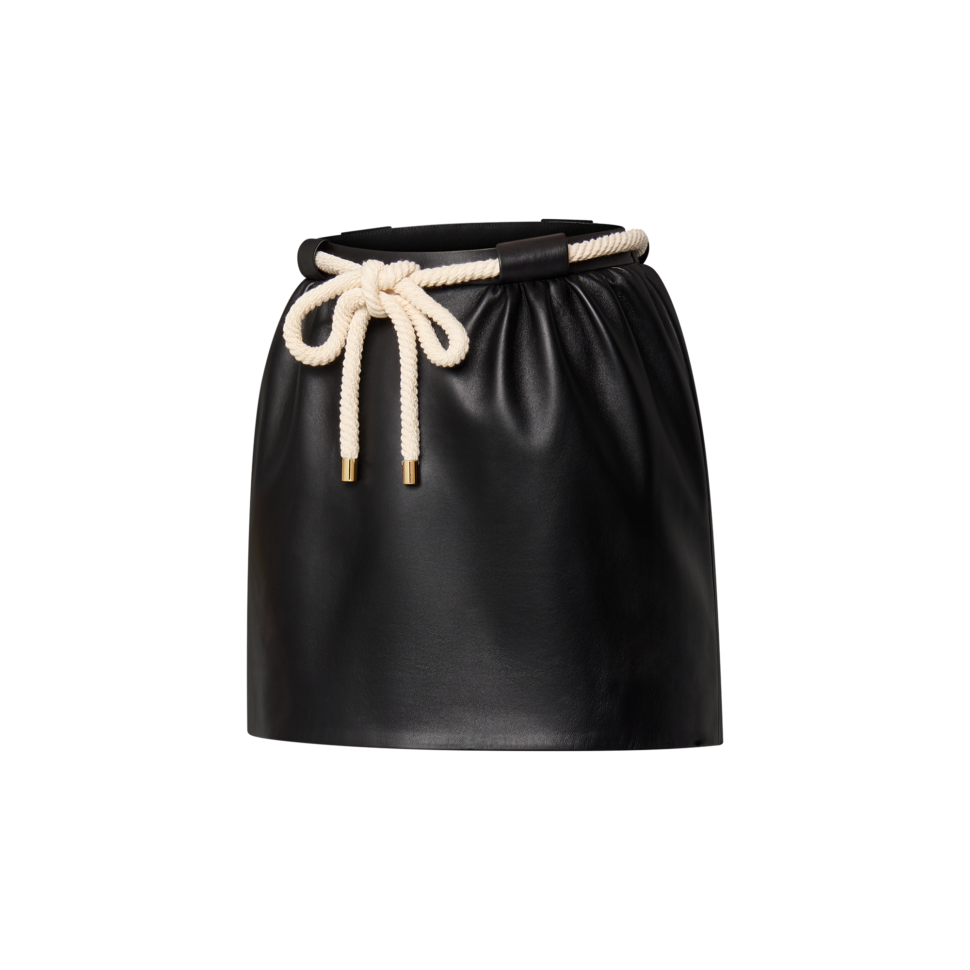 Mini Leather Skirt W/ Rope Belt  in Women