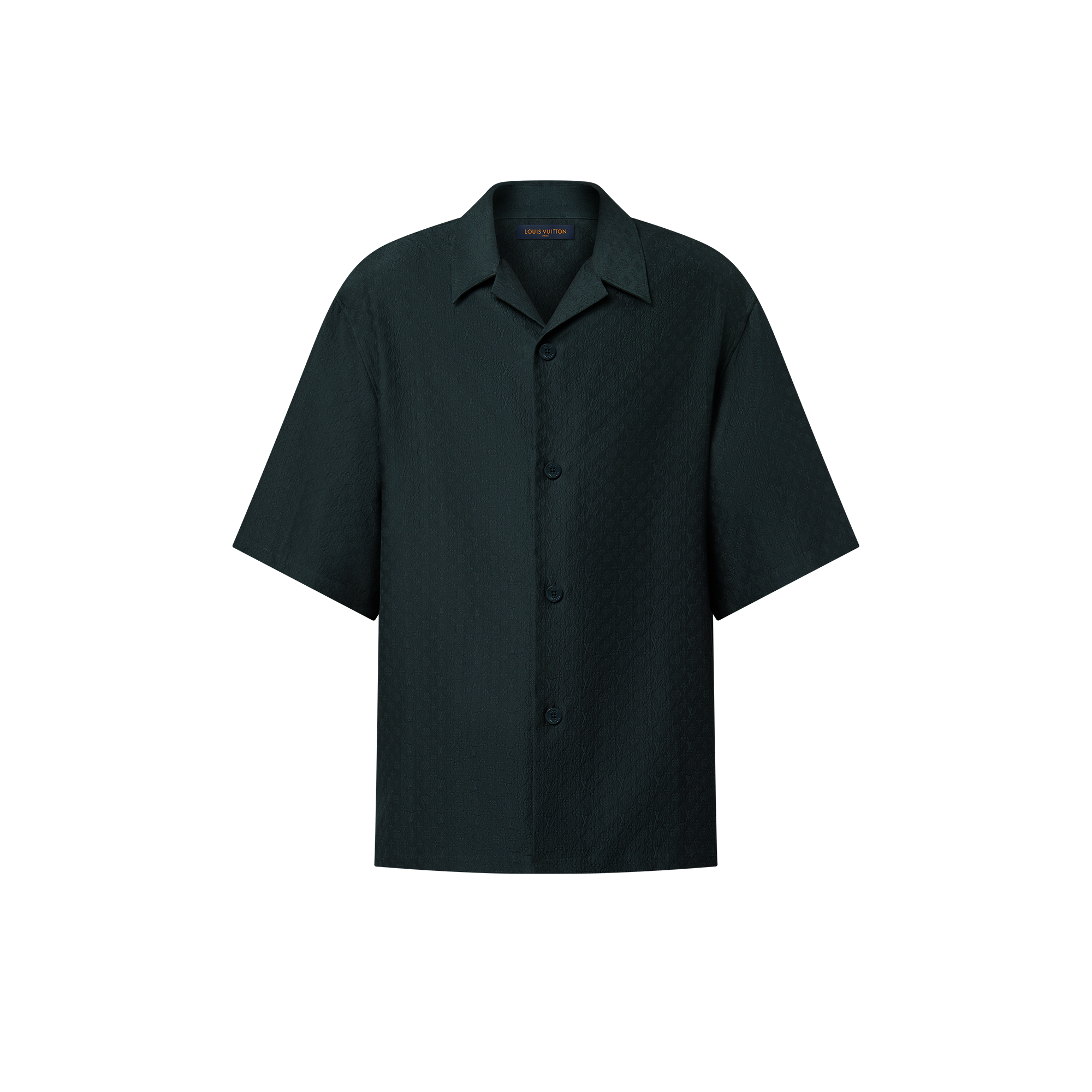 Mini Monogram Silk-Cotton Blend Short-Sleeved Shirt  in Men