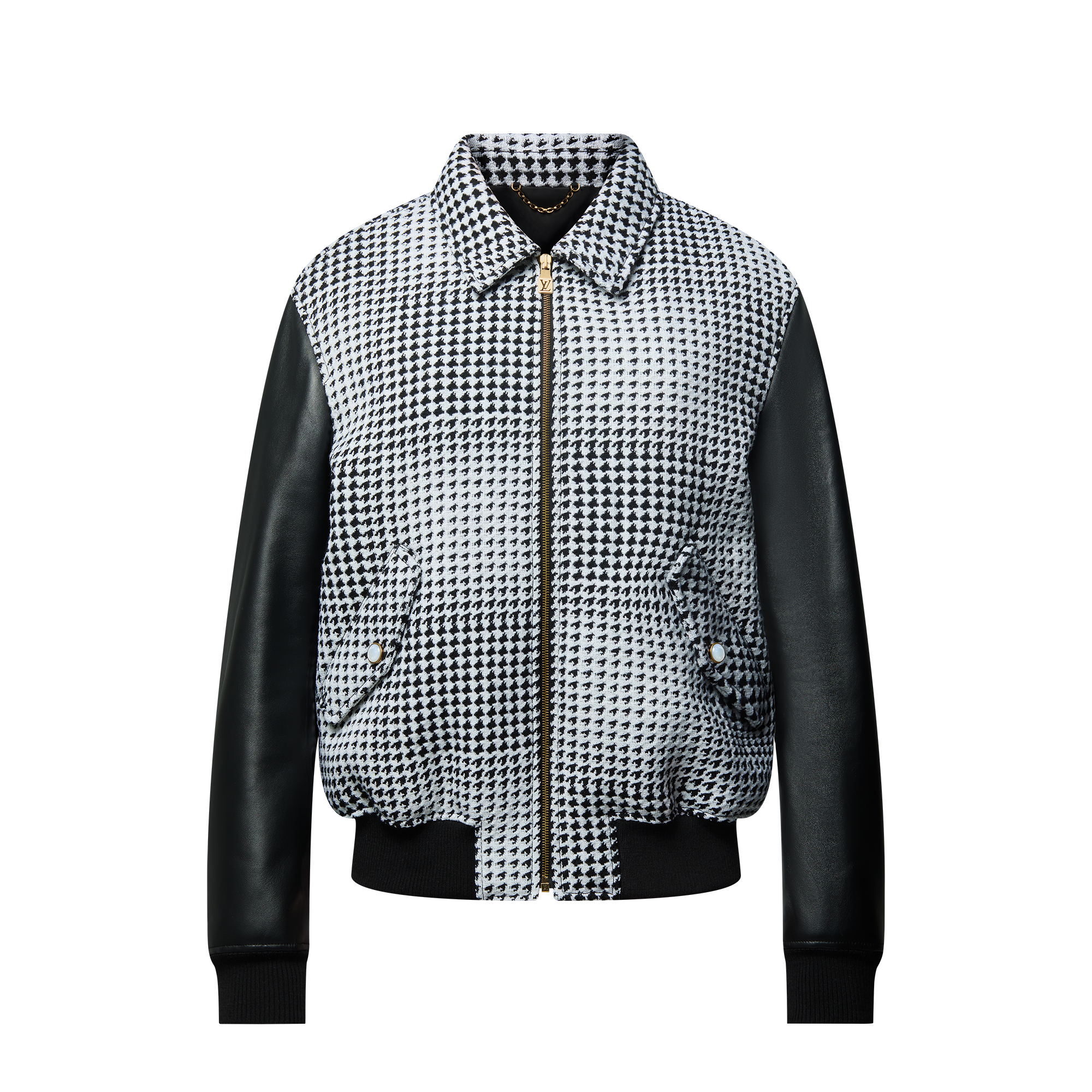 Mixed Leather And Wool Blouson  in Men