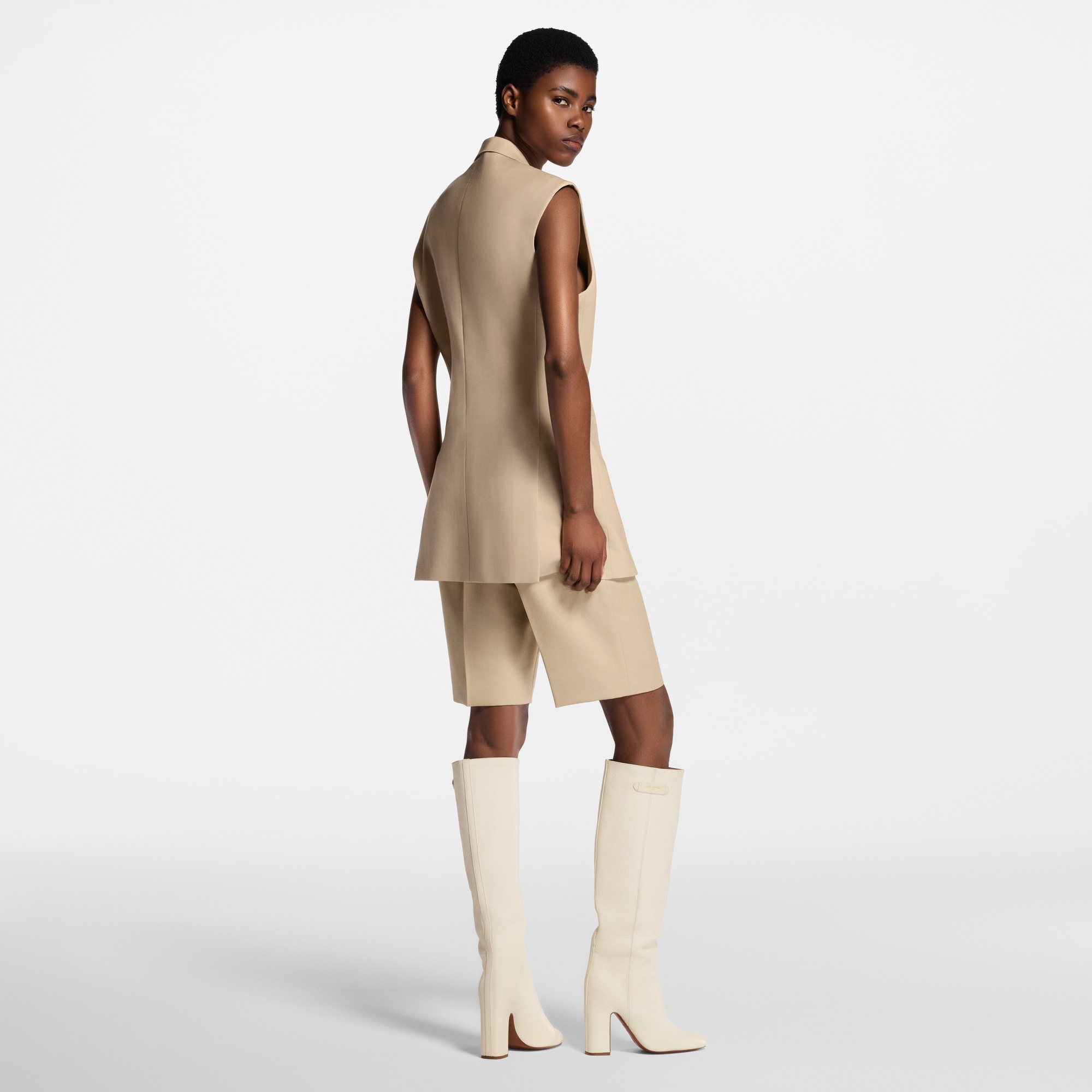 Monogram Accent Sleeveless Blazer  in Women