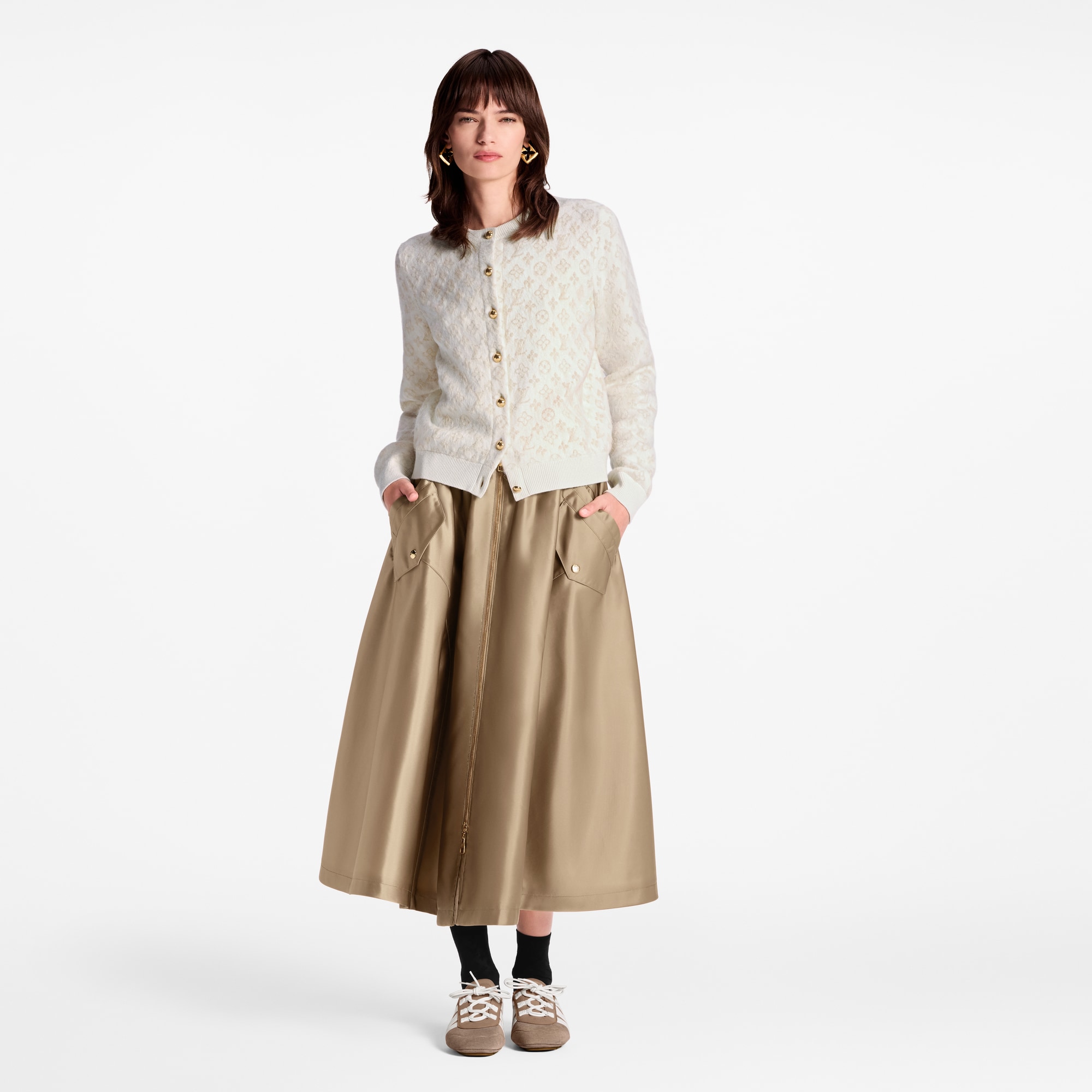 Monogram Brushed Knit Cardigan  in Women