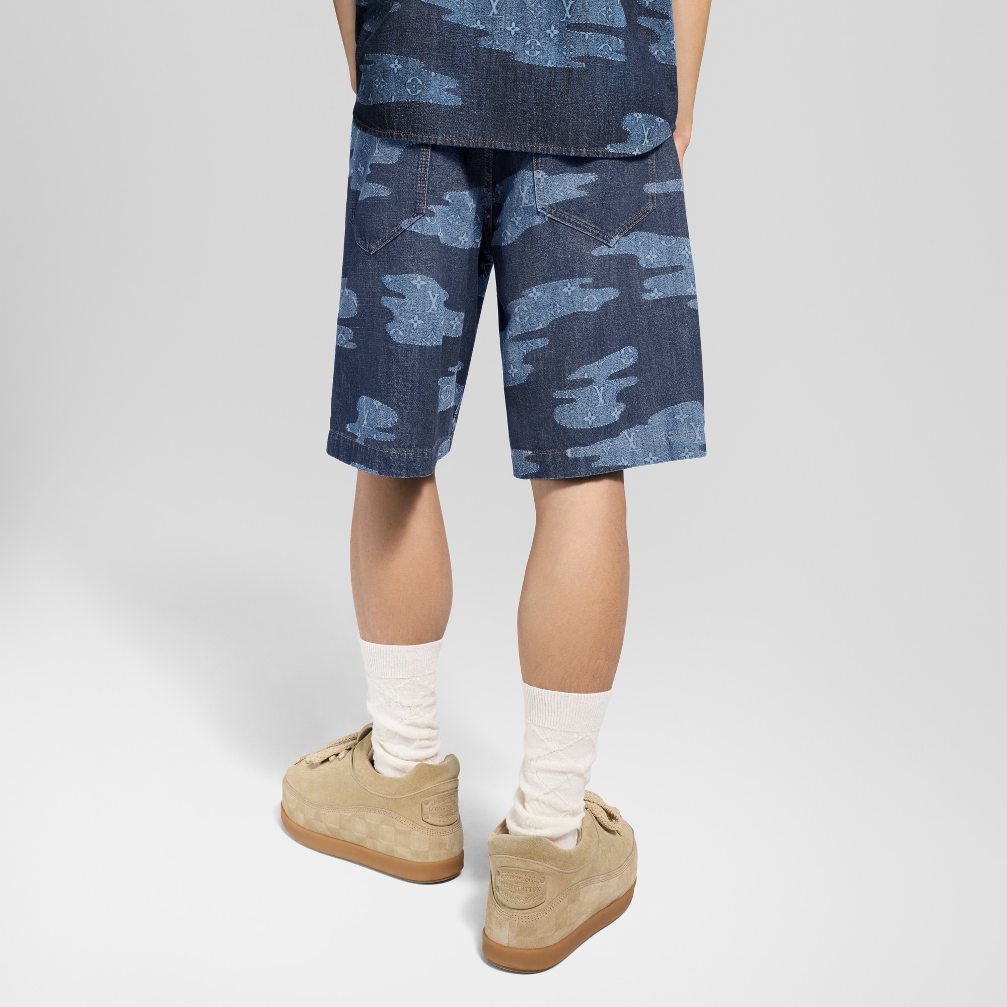 Monogram Chambray Shorts  in Men