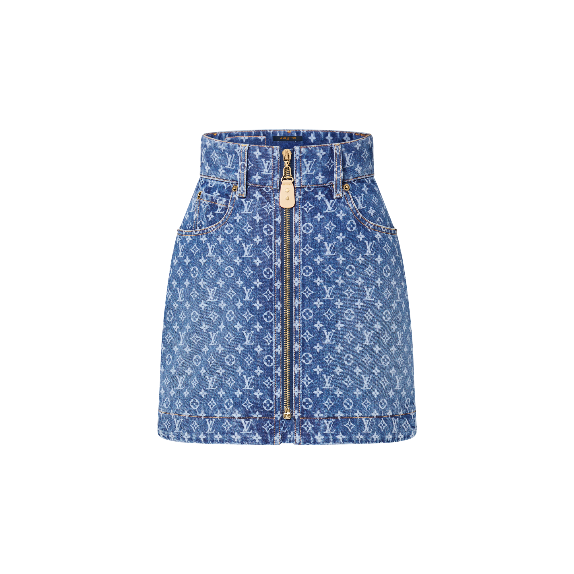 Monogram Denim Mini Skirt   in Women