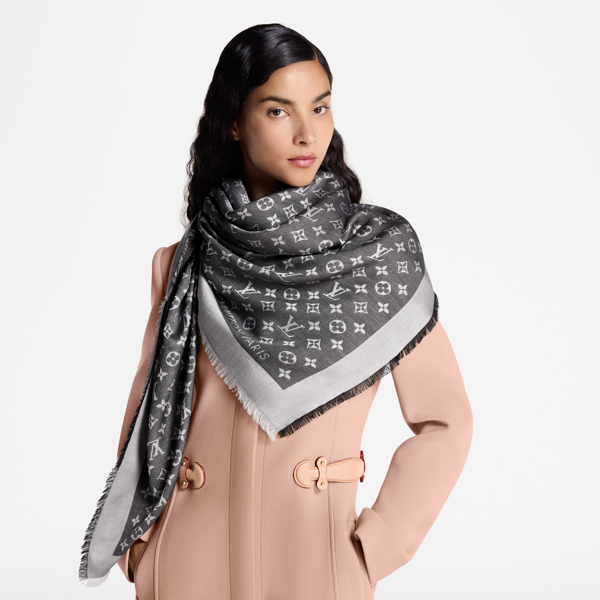 Monogram Denim Shawl . in Women