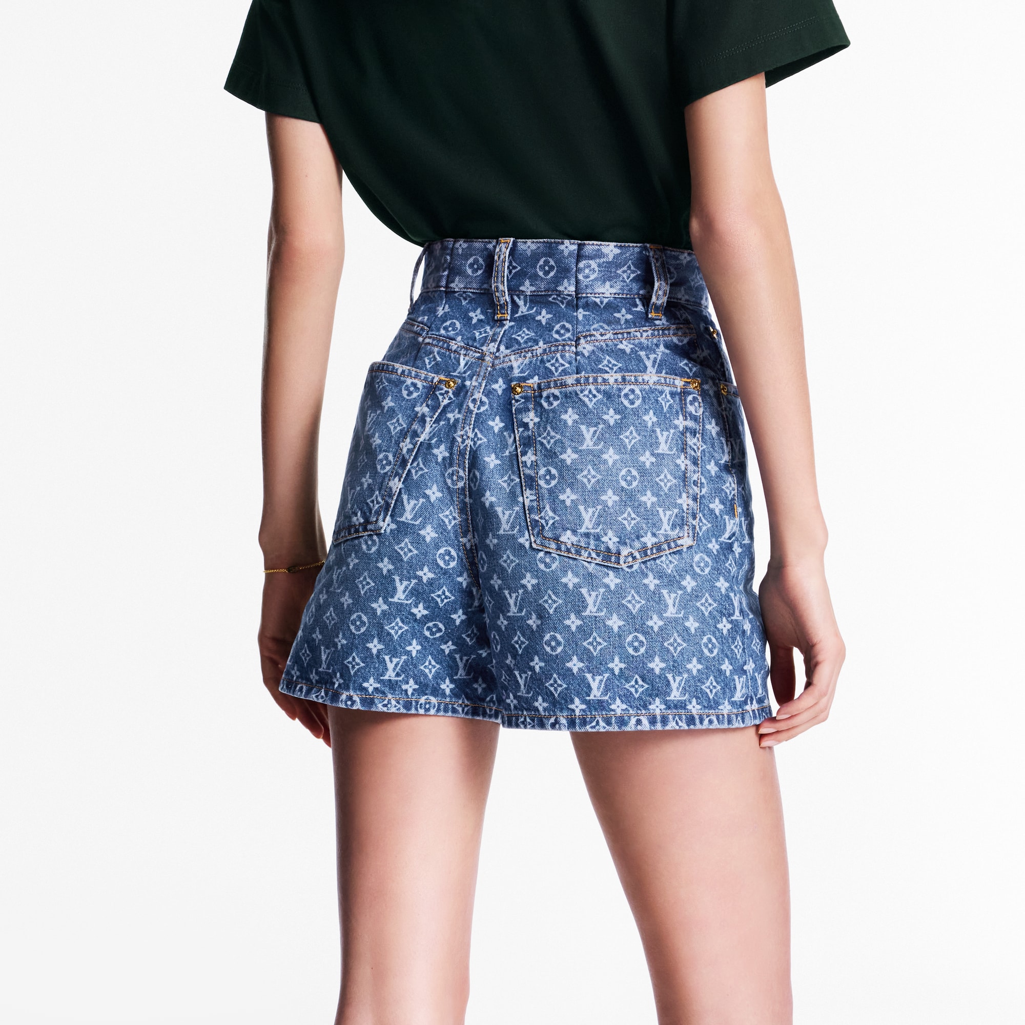 Monogram Denim Shorts  in Women