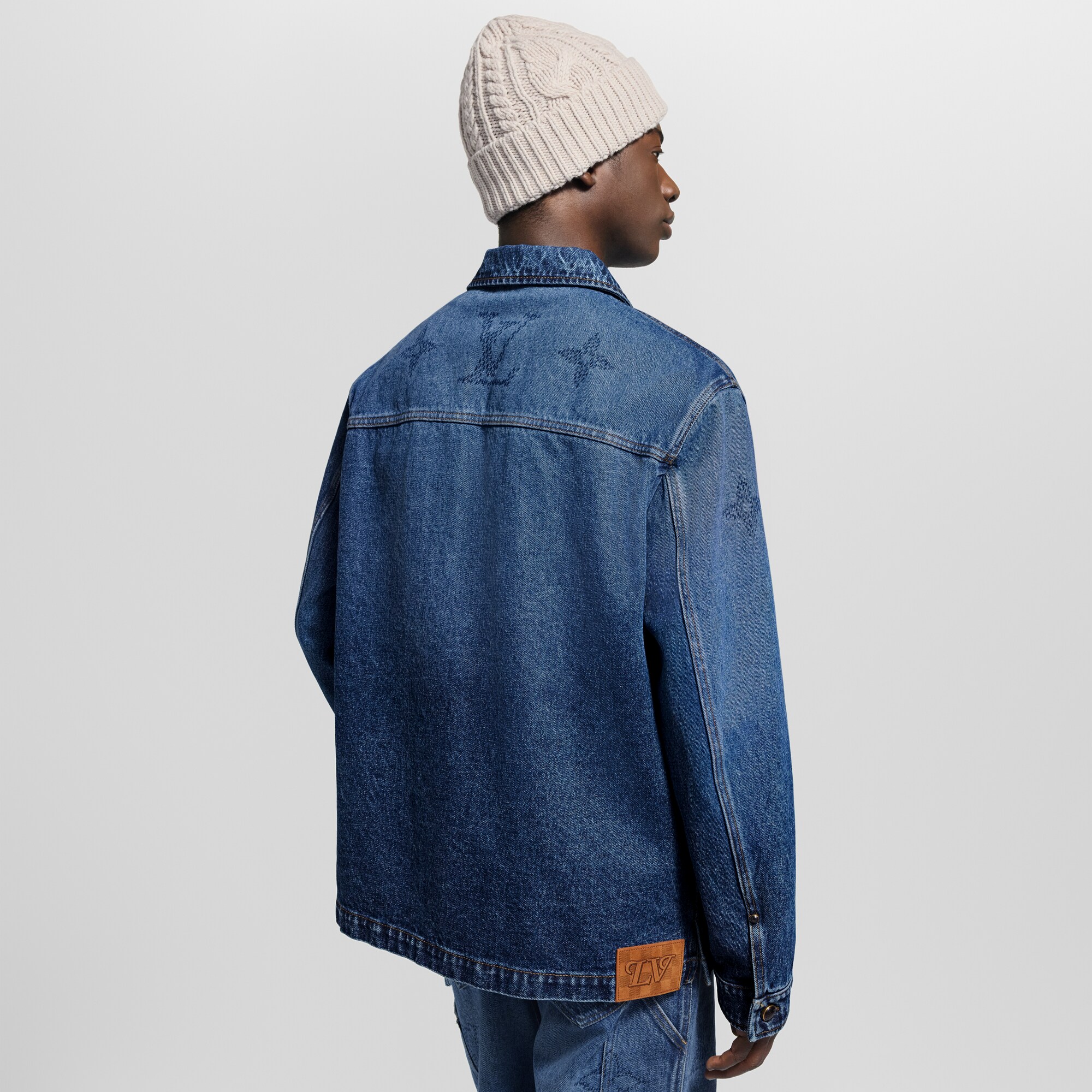 Monogram Denim Workwear Overshirt  in Men