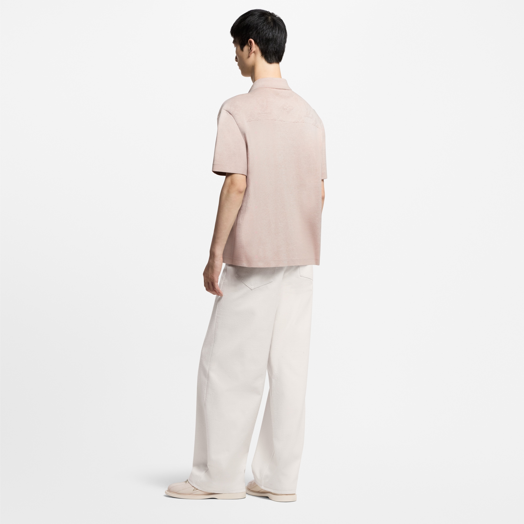 Monogram Embossed Short-Sleeved Knit Shirt  in Men